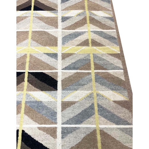 65 - FINE SWEDISH DESIGN KILIM, 305cm x 242cm.