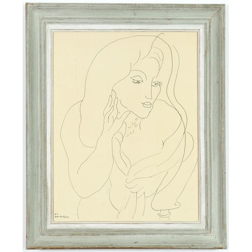 37 - HENRI MATISSE, a portrait of a woman K4, signed in the plate, lithograph 1966, printed by Mourlot, d... 