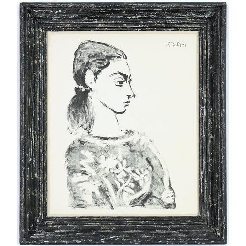 44 - PABLO PICASSO, Francoise in blouse, dated in the plate lithograph, Cincinnati suite 1959, printed by... 