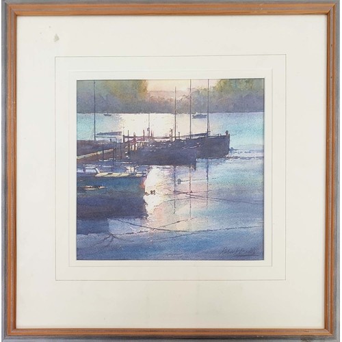 18 - ROBERT BRINDLEY (b. 1949), 'Evening, Blackwater River', watercolour, 24cm x 25cm, framed, The Mall G... 