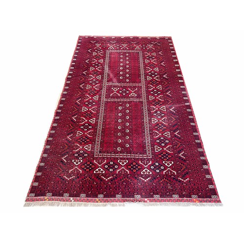 68 - AFGHAN RUGS, two, largest 276cm x 158cm. (2)