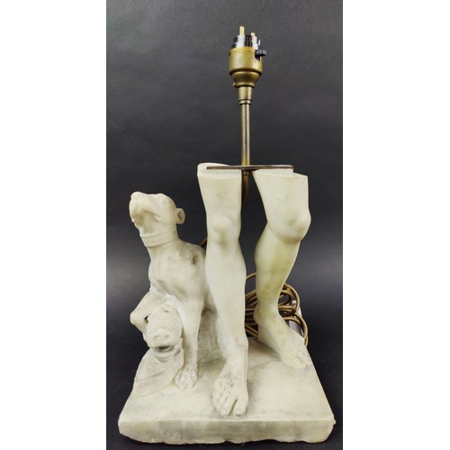 192 - TABLE LAMP, converted from a 19th century classical marble sculpture, 36cm H.