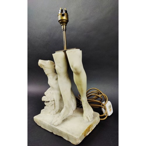 192 - TABLE LAMP, converted from a 19th century classical marble sculpture, 36cm H.