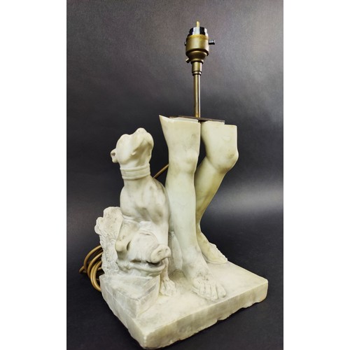 192 - TABLE LAMP, converted from a 19th century classical marble sculpture, 36cm H.