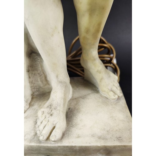 192 - TABLE LAMP, converted from a 19th century classical marble sculpture, 36cm H.