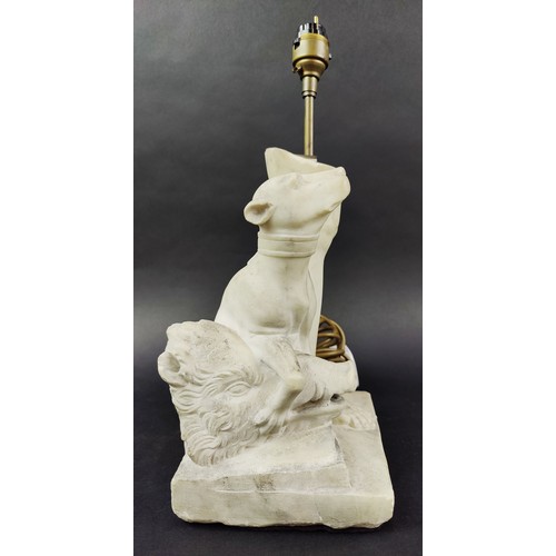 192 - TABLE LAMP, converted from a 19th century classical marble sculpture, 36cm H.