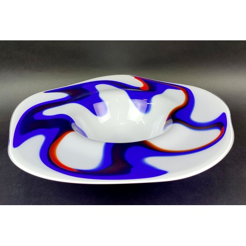 8 - CENTREPIECE ART GLASS BOWL, 54cm D.