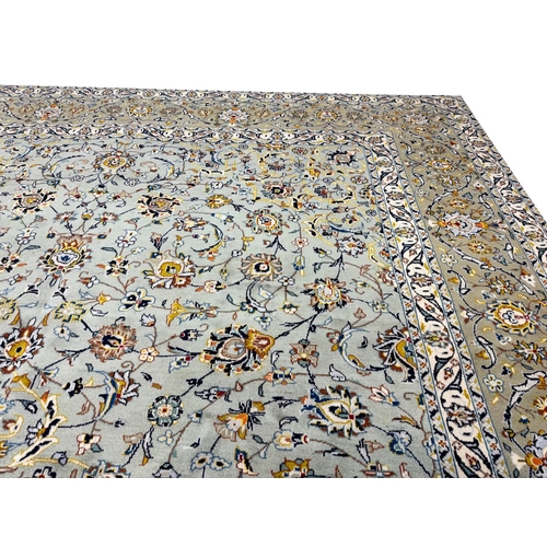 500 - FINE SIGNED PERSIAN KURK KASHAN CARPET, 390x298cm.