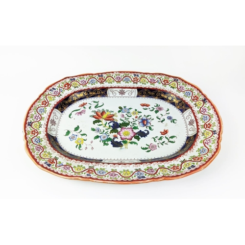 16 - MASON'S IRONSTONE PLATTER, with polychrome decoration, 55cm W x 41cm D x 5cm H.