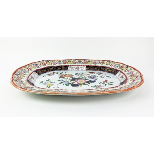 16 - MASON'S IRONSTONE PLATTER, with polychrome decoration, 55cm W x 41cm D x 5cm H.