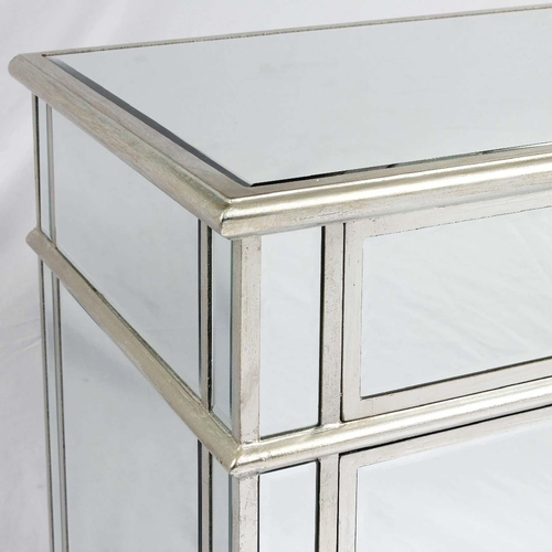 339 - MIRRORED CHEST, contemporary design with two short over three long drawers, 80cm H x 100cm W x 50cm ... 