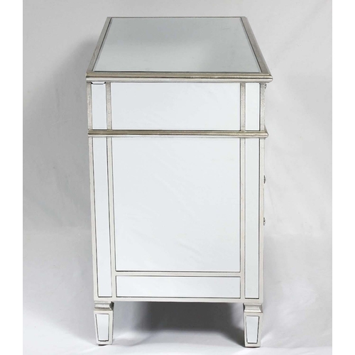 339 - MIRRORED CHEST, contemporary design with two short over three long drawers, 80cm H x 100cm W x 50cm ... 