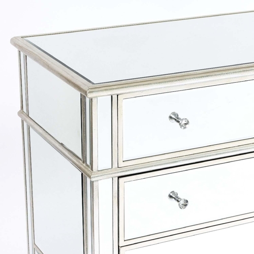 365 - MIRRORED SIDEBOARD, contemporary design with six drawers, 80cm H x 180cm W x 50cm D.