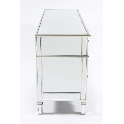 365 - MIRRORED SIDEBOARD, contemporary design with six drawers, 80cm H x 180cm W x 50cm D.