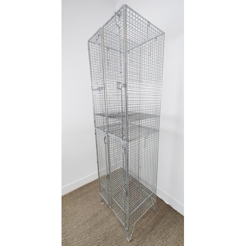 385 - WIRE FRAME LOCKER, 60cm W x 46cm D x 198cm H approx.