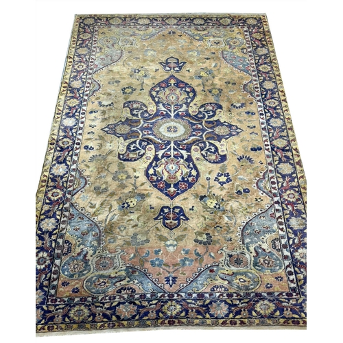 58 - ANTIQUE TURKISH KUMKAPPI DESIGN SILK RUG, 195cm x 125cm.