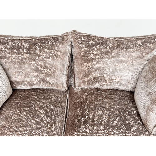 94 - SOFA BY ROMA, two seater with raised cut velvet Roma fabric upholstery, 86cm H x 158cm W x 86cm D.