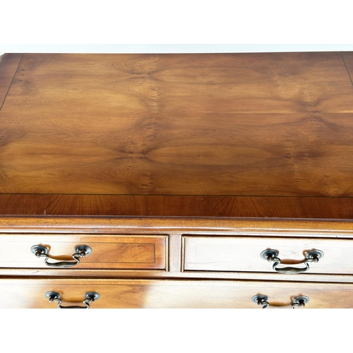 112 - CHEST, George III design yewwood and crossbanded with two short and three long drawers, 79cm W x 77c... 