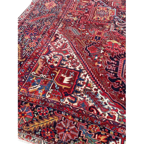 59 - ANTIQUE NORTH WEST PERSIAN HERIZ CARPET, 420cm x 300cm.