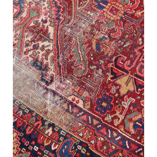 59 - ANTIQUE NORTH WEST PERSIAN HERIZ CARPET, 420cm x 300cm.