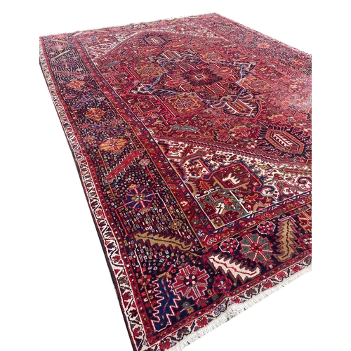 59 - ANTIQUE NORTH WEST PERSIAN HERIZ CARPET, 420cm x 300cm.