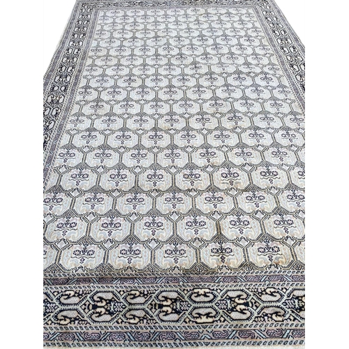 61 - FINE PURE SILK TEHRAN DESIGN CARPET, 280cm x 180cm.