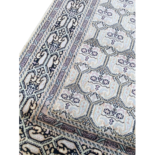 61 - FINE PURE SILK TEHRAN DESIGN CARPET, 280cm x 180cm.