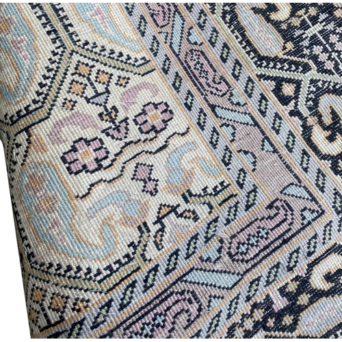 61 - FINE PURE SILK TEHRAN DESIGN CARPET, 280cm x 180cm.