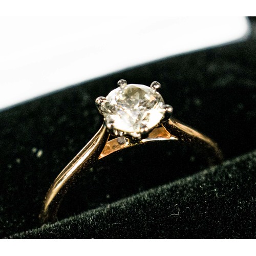 17 - AN 18CT ROSE GOLD DIAMOND SOLITAIRE RING, the round brilliant cut stone of approximately 0.78 carats... 