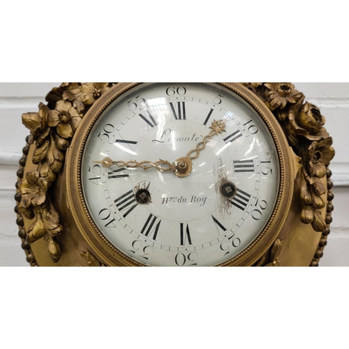 4 - CARTEL CLOCK, 19th century French Louis XVI style, gilt ormolu, signed  Lepaute Horloger Du Roy, 35c... 