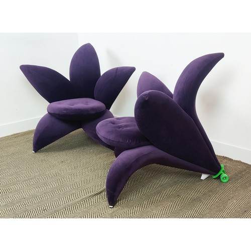 395 - MASANORI UMEDA MANNER CHAIRS, a pair, lily shaped design, 100cm x 92cm x 90cm approx.