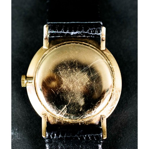 5A - LONGINES 9CT GOLD WRISTWATCH, 1959, 34mm (including crown), black lizard strap by 