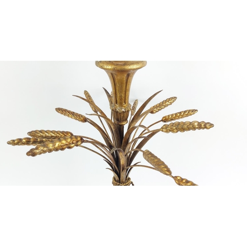 145 - A WHEATSHEAF TABLE LAMP, giltwood and gilt metal, 64cm high