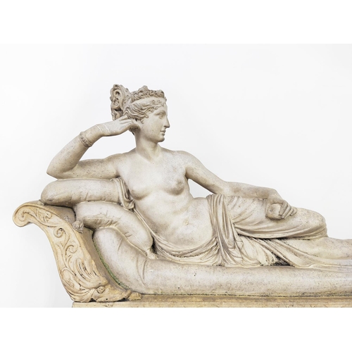 2 - ***WITHDRAWN*** CLASSICAL RECLINING FEMALE FIGURE ON DAYBED, marble effect along with a Parianware g... 