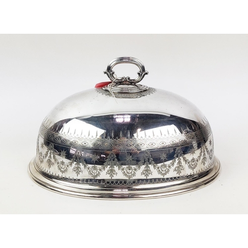 44 - TWO VICTORIAN SILVER PLATED MEAT DOMES, one by Elkington and the other by Goldsmiths Alliance, both ... 