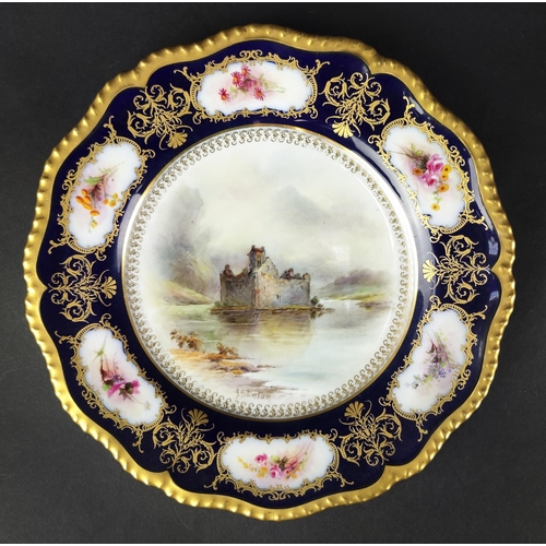 8 - ROYAL WORCESTER, A set of five James Stinton cabinet plates, all hand painted depicting various cast... 