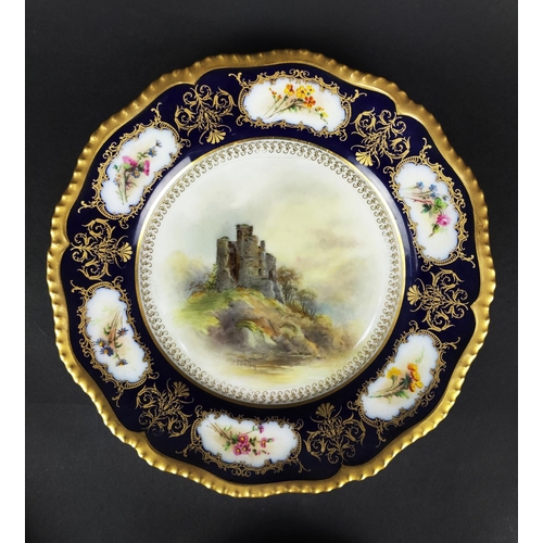 8 - ROYAL WORCESTER, A set of five James Stinton cabinet plates, all hand painted depicting various cast... 