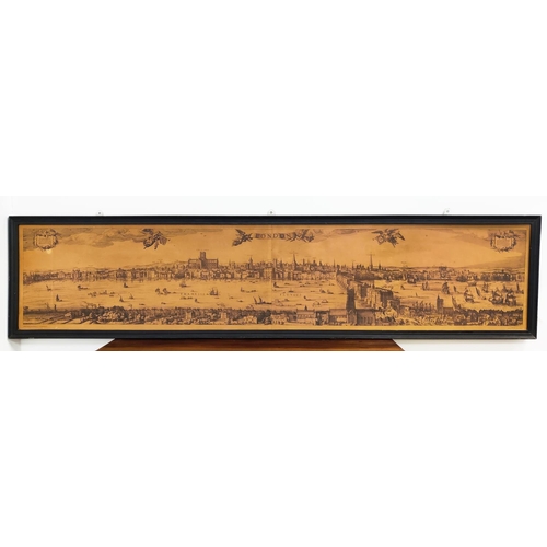 85 - AFTER CLAES VISSCHER (1586-1652), 'Panoramic view of London', 202cm x 47cm, framed.