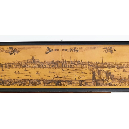 85 - AFTER CLAES VISSCHER (1586-1652), 'Panoramic view of London', 202cm x 47cm, framed.