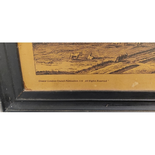 85 - AFTER CLAES VISSCHER (1586-1652), 'Panoramic view of London', 202cm x 47cm, framed.