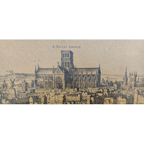 85 - AFTER CLAES VISSCHER (1586-1652), 'Panoramic view of London', 202cm x 47cm, framed.