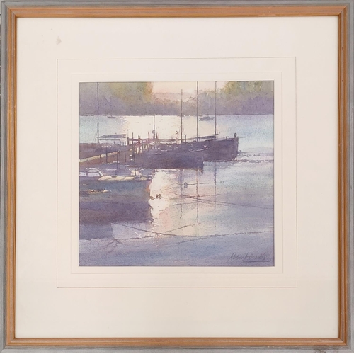 89 - ROBERT BRINDLEY (b. 1949), 'Evening, Blackwater River', watercolour, 24cm x 25cm, framed, The Mall G... 