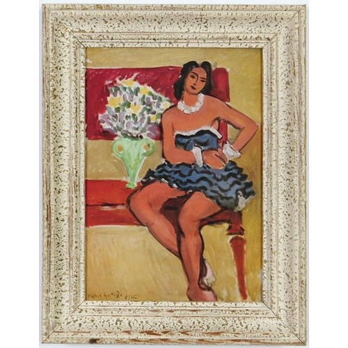 101 - HENRI MATISSE, 'Dancer', signed in the plate, off set lithograph, French vintage frame, 27cm x 20cm.