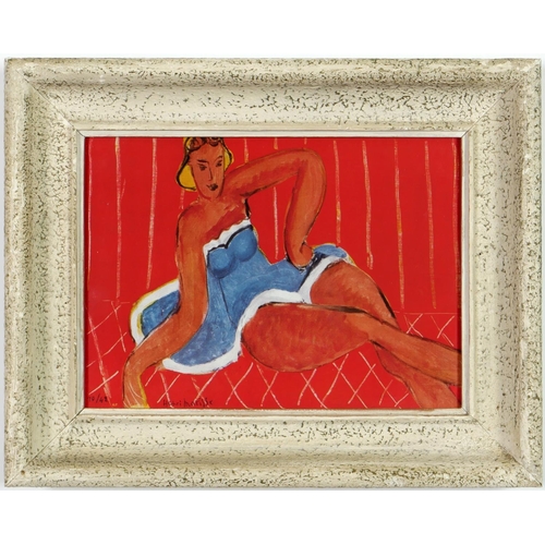 103 - HENRI MATISSE, 'Dancer reclining on chair', signed in the plate, off-set lithograph, French vintage ... 