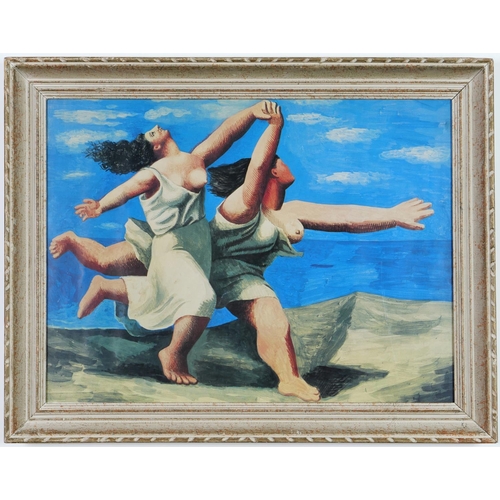 108 - AFTER PABLO PICASSO, 'Bathers on the beach', large quadrichrome, French vintage frame, 65cm x 48cm.