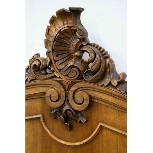 147 - BED, circa 1890, French walnut with carved ends and sides, 164cm H x 160cm W x 204cm L, internal 133... 