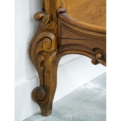 147 - BED, circa 1890, French walnut with carved ends and sides, 164cm H x 160cm W x 204cm L, internal 133... 