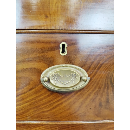 151 - BOWFRONT CHEST, 19th century mahogany of four drawers.