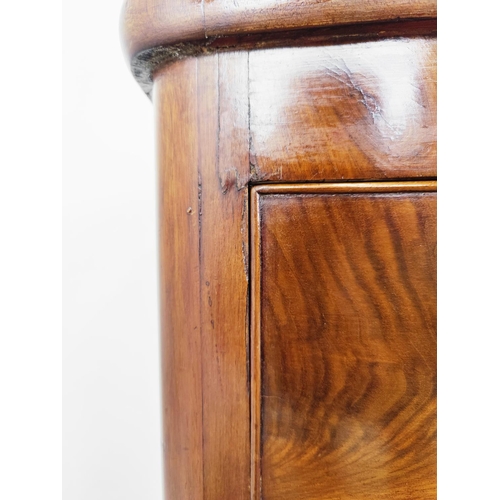 151 - BOWFRONT CHEST, 19th century mahogany of four drawers.