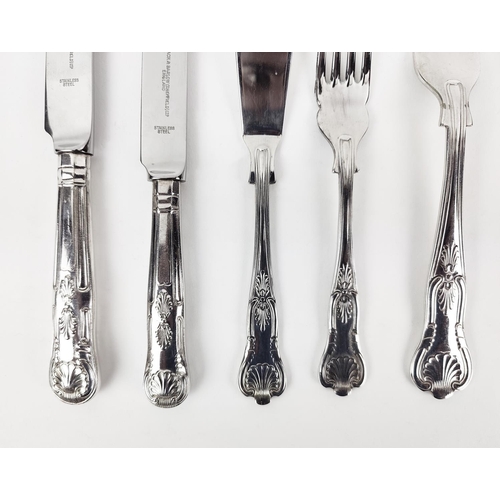 6 - QUANTITY OF SHEFFIELD PLATE CUTLERY, twelve place setting, knives, forks, spoons, soup spoons, carvi... 